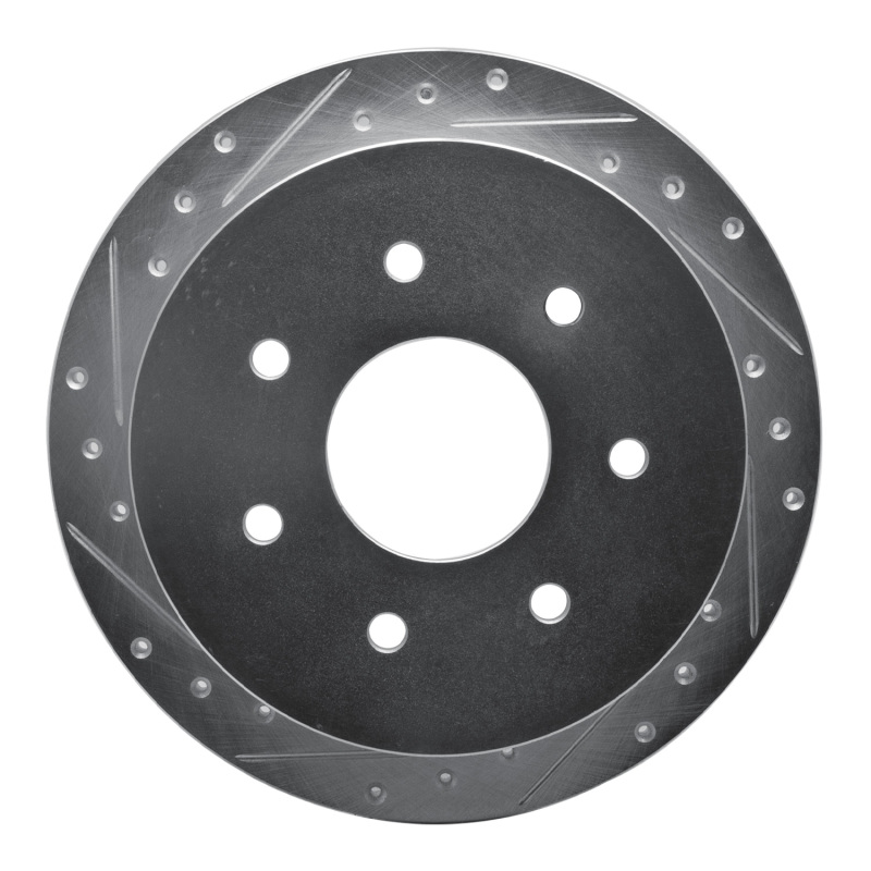 Ford F-250 Brake Rotor (1) - Rear Left - R1 Concepts - Drilled & Slotted - Silver - `97-`04